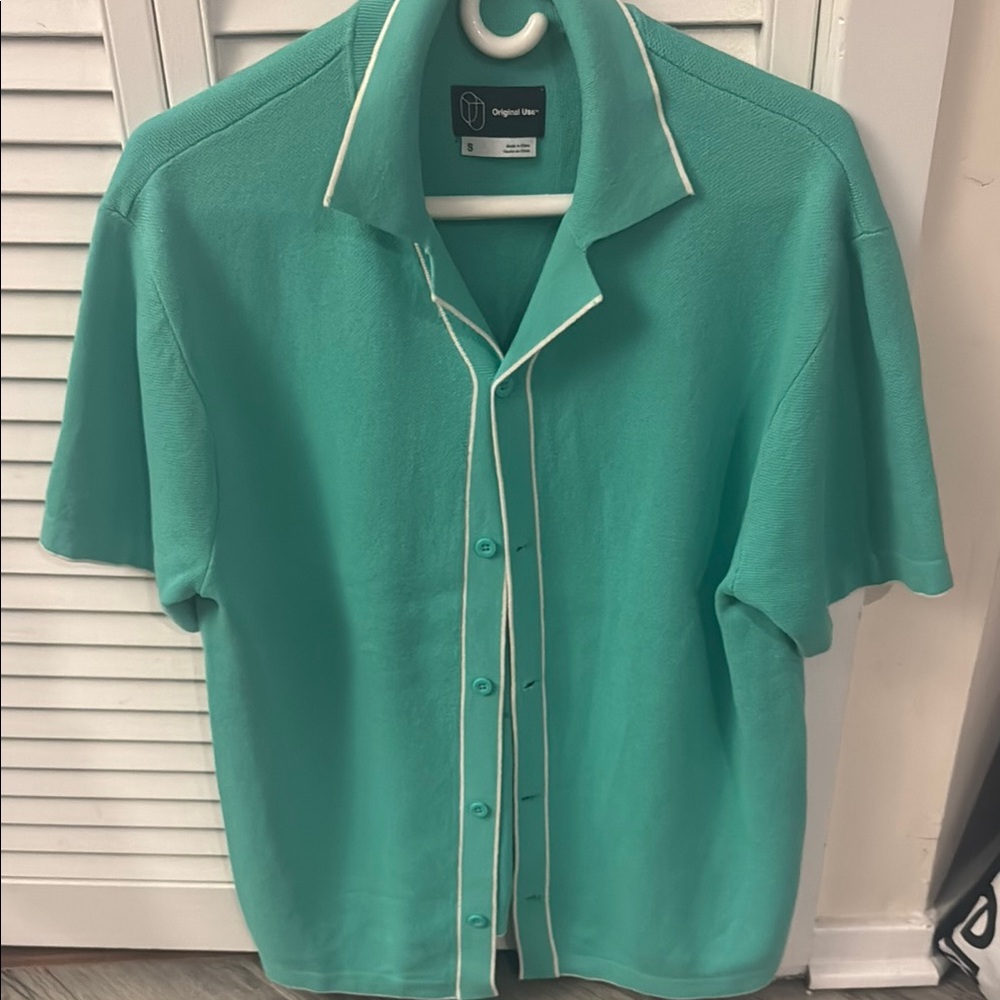 Original Use Green Casual Button Down Shirt